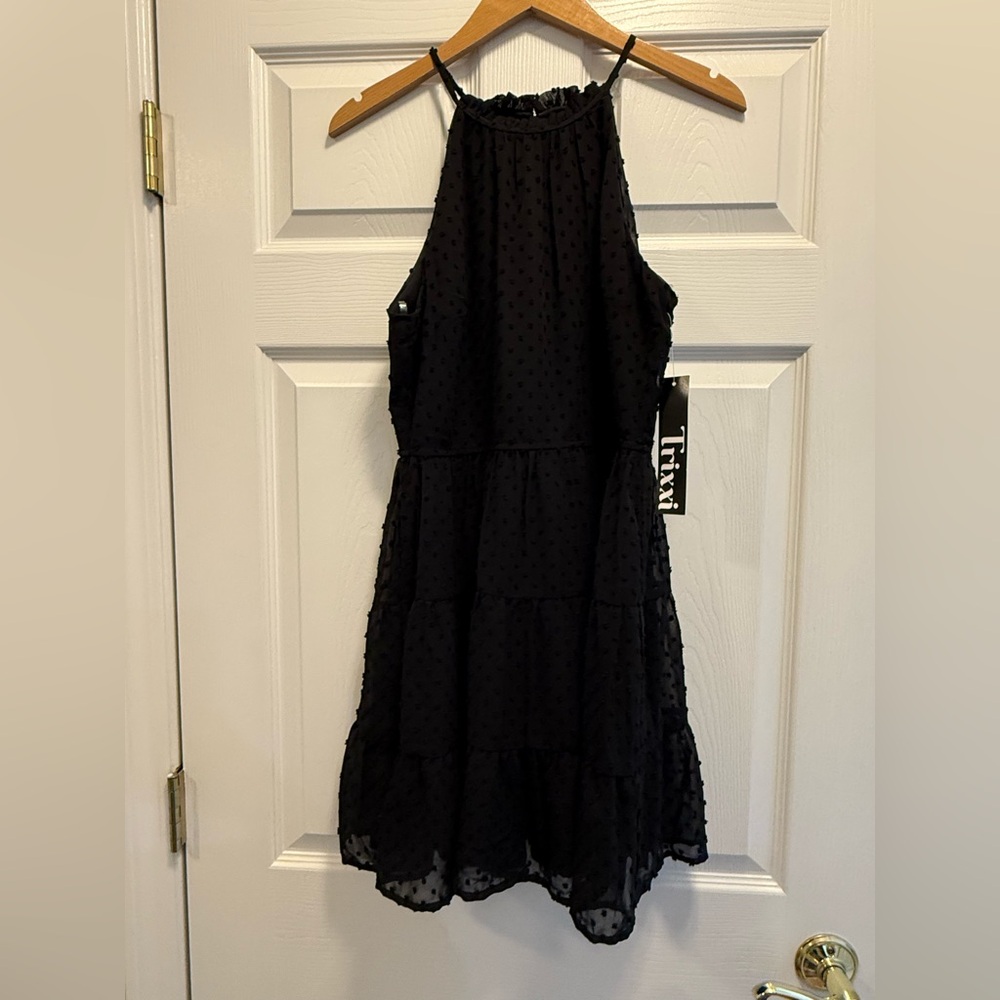 Trixxi Black Swiss Dot Party Dress Tween Size Medium New with Tags!